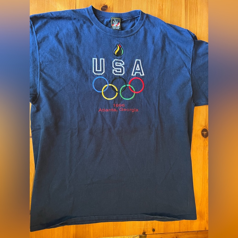 JCPenny Olympic Apparel USA 1996 Atlanta, Georgia T-shirt. Navy blue. Size XL